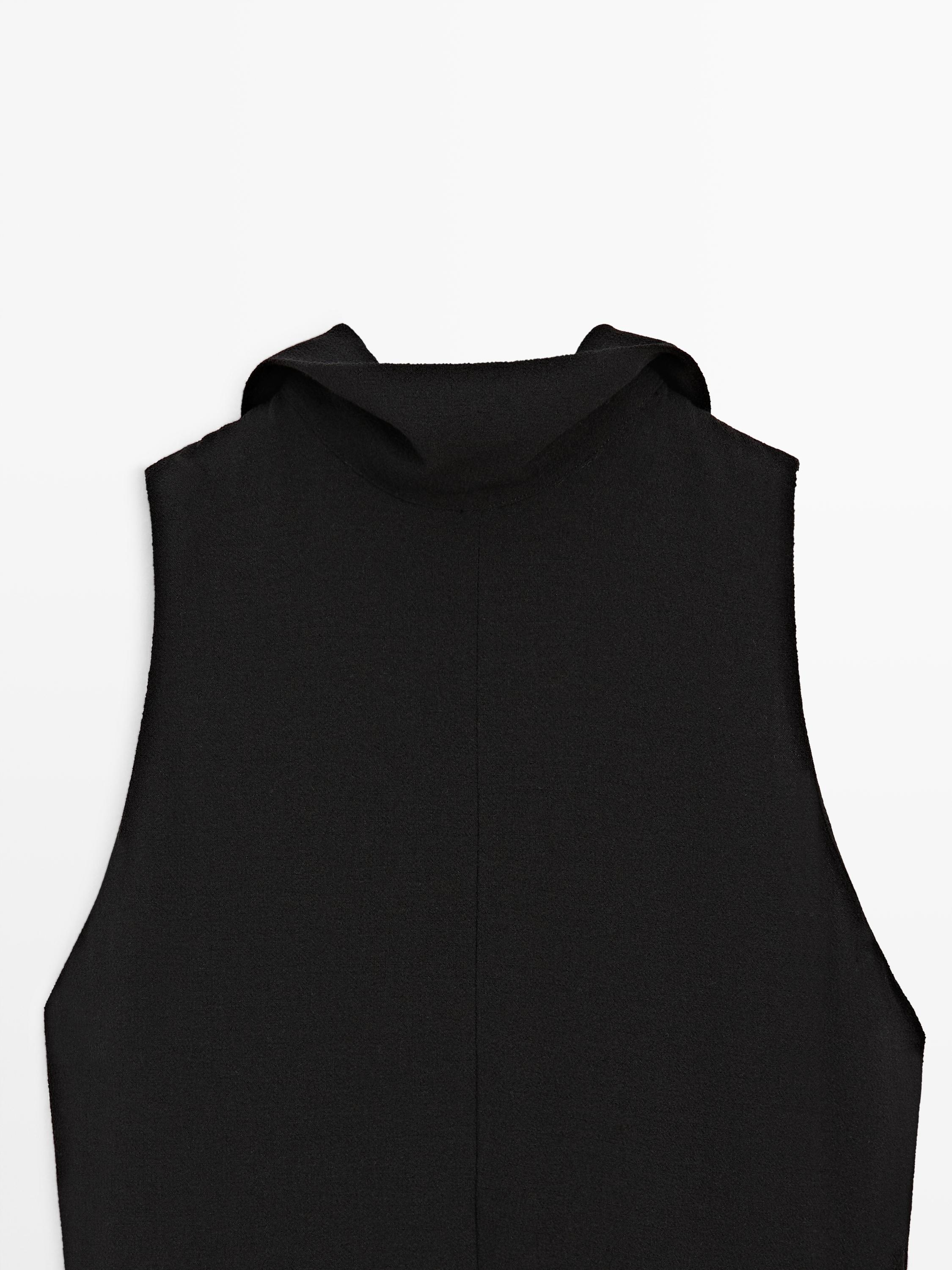 Halter neck midi dress with tie detail